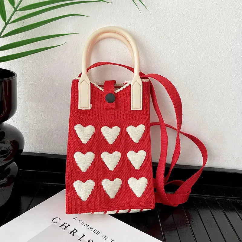 Love Mini Knit Shoulder Crossbody Bag - Bellarte Enchanté Love Mini Knit Shoulder Crossbody Bag